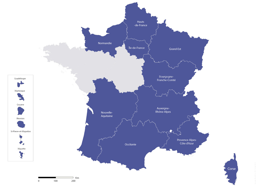Carte de la France hors GIRCI